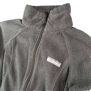 Columbia Benton Springs Fleece Jacket Womens Medium Black Raglan Sleeve Full Zip